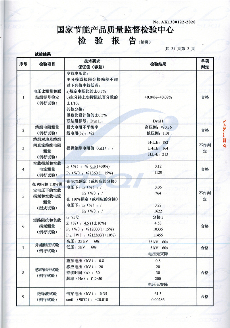 高低压试验报告-S11-1250泰州泰州泰州油浸式变压器-2.jpg